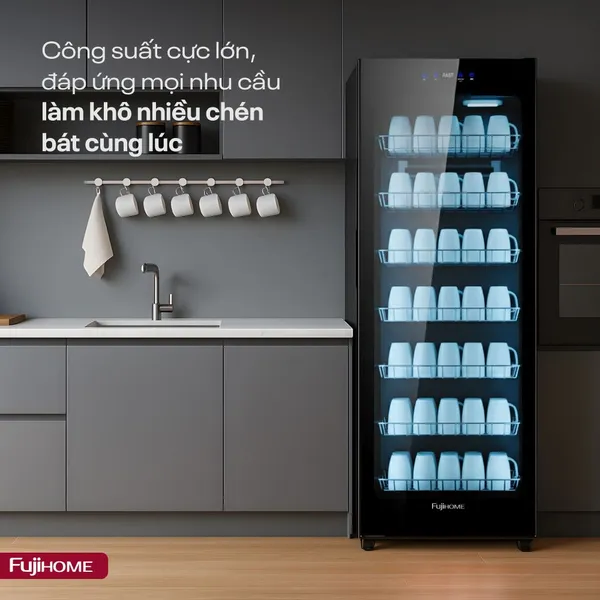 Tủ Sấy Chén Bát Tiệt Trùng Dung Tích Lớn Fujihome DD220