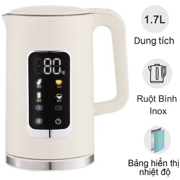 Bình Đun Siêu Tốc 2 Lớp Simplehome HHB8723D Màu Kem