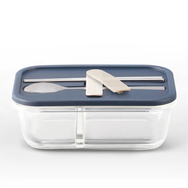 Hộp Cơm Thủy Tinh Kèm Muỗng Đũa Lock&Lock 930ml LLG991CLNVY - Màu Navy
