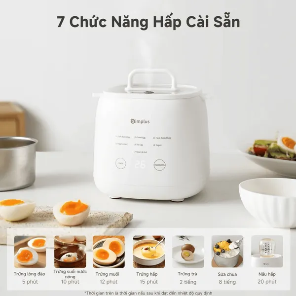 Máy Hấp Luộc Trứng Simplus DZEG006WH01