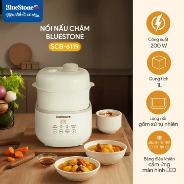 Nồi Nấu Chậm Cho Bé Ăn Dặm BlueStone SCB-6119 1