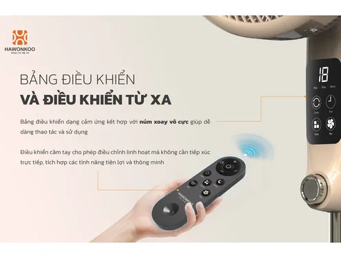 Quạt Đứng Có Remote Hawonkoo FDH-86-BLDC-Inverter-CF 42W - Thái Lan 18