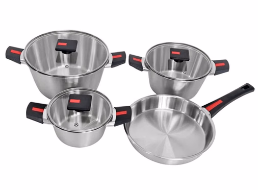 Bộ Nồi Chảo Inox KimsCook Next Style 7 Món FS-NI-07-07-01