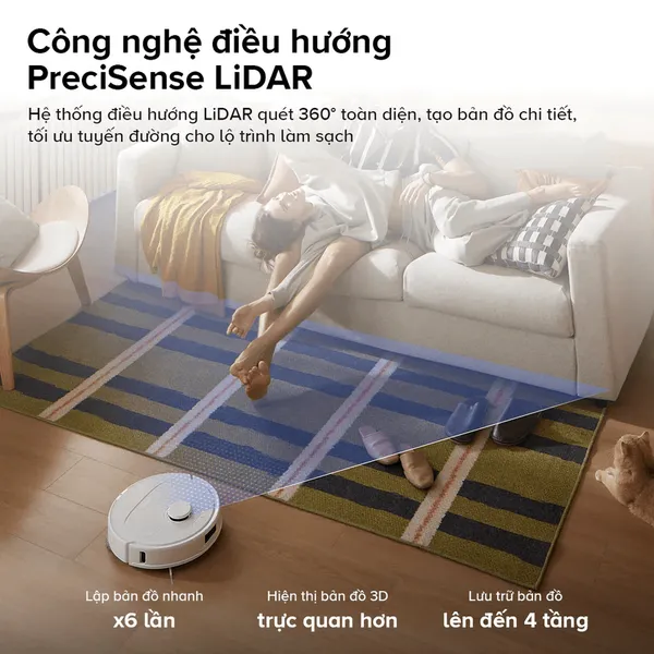 Robot Hút Bụi Lau Nhà Roborock Qrevo C Pro - Đen