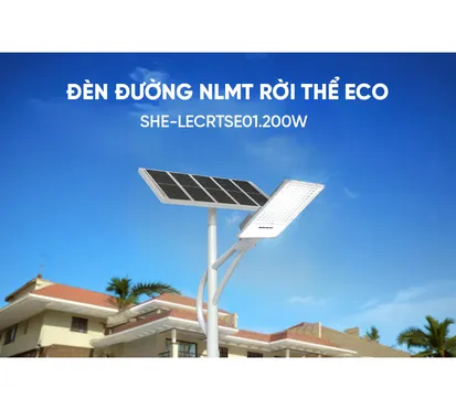 Đèn Đường Năng Lượng Mặt Trời Dùng Ngoài Trời, Sân Vườn Eco Sunhouse SHE-LECRTSE01.200W 8