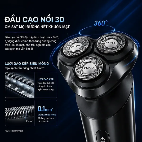 Máy Cạo Râu Điện Flyco FS929VN Màu Đen