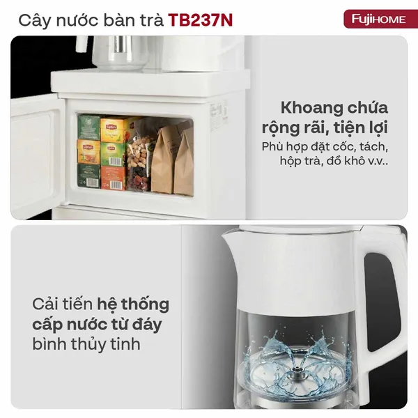 Cây Nước Nóng Lạnh Kết Hợp Bàn Pha Trà Cafe Fujihome TB237N