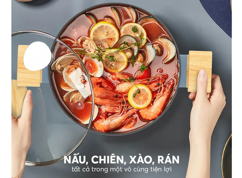 Bộ Nồi Chảo Chống Dính Vân Gỗ Elmich Nature EL-5206MG04