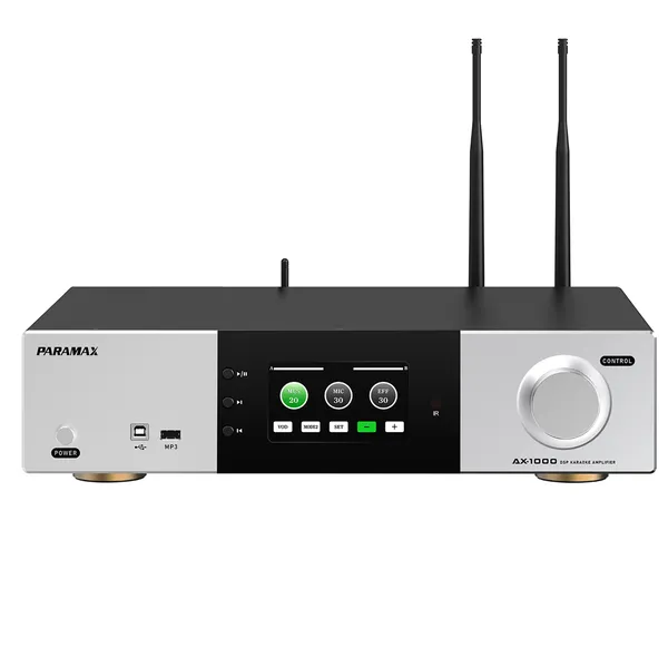 Amply Karaoke Tích Hợp Vang Số Và Micro Không Dây Paramax AX-1000 (Silver)