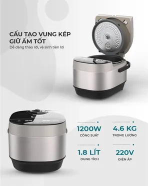 Nồi Cơm Điện Cao Tần Sunhouse MAMA SHD8959 1.8 Lít 11