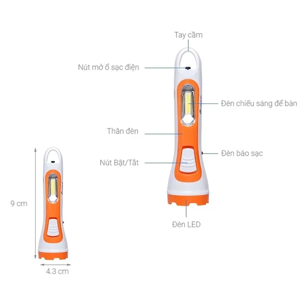 Đèn Pin Sạc Led Comet CRT453