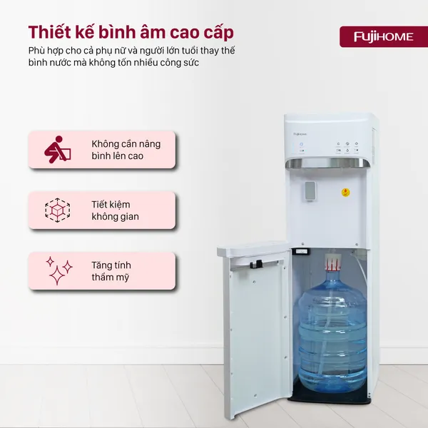 Cây Nước Nóng Lạnh Bình Âm Kèm Chức Năng Làm Đá Fujihome WD628C-IM