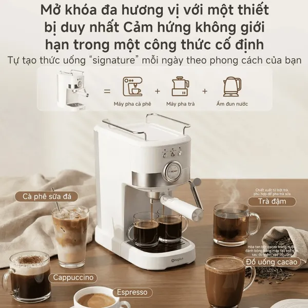 Máy Pha Cà Phê Espresso Simplus KFJH014WH01