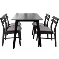 Bộ Bàn ăn Fiesta WM1781A-DT5 + 4 Ghế ăn Delvin WM1968-DC Nâu