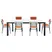 Bộ Bàn Ăn Grand T22981A-D Đen 1.8M + 6 Ghế Ăn Grand DC22526A Cam