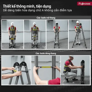 Thang Thép Rút Gọn Chữ A Fujihome STLA34 1