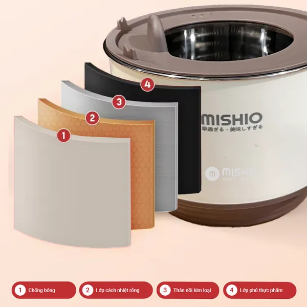 Ca Nấu Đa Năng Mishio MK392 1.5 Lít