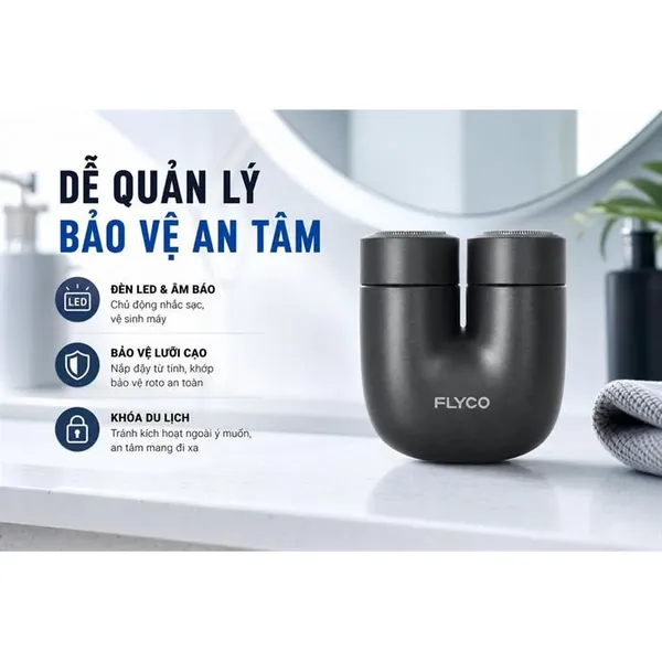 Máy Cạo Râu Điện Flyco U1VN Màu Đen