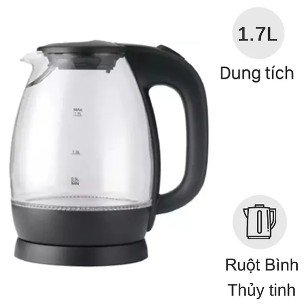 Ấm Điện Đun Nước Bằng Thủy Tinh Lock&Lock EJK432