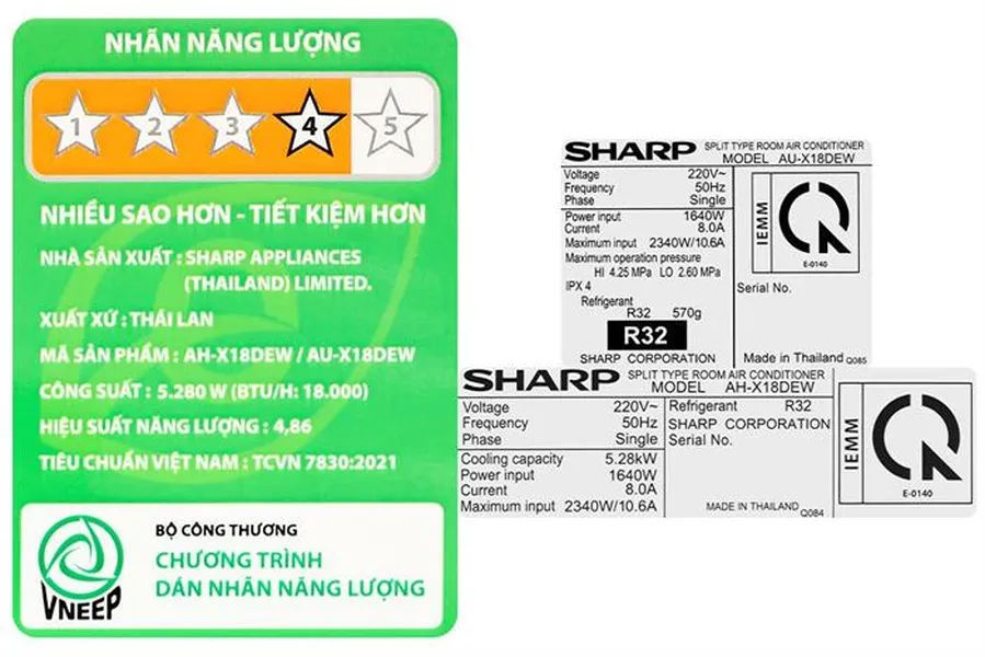 Máy Lạnh Sharp Inverter 2 Hp AH-X18DEW