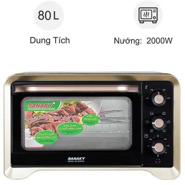 Lò nướng Sanaky VH809N2D 80 lít