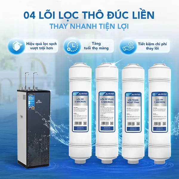 Máy Lọc Nước RO Nóng Nguội Lạnh Hòa Phát HPN666 11 Lõi