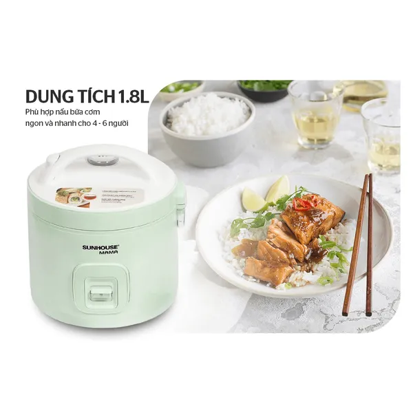 Nồi Cơm Điện Sunhouse Mama SHD8665B 1.8 Lít