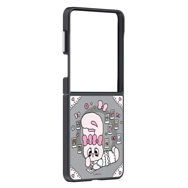 Ốp Lưng Gương Magnet Samsung Galaxy Z Flip8, Esther Bunny Hồng
