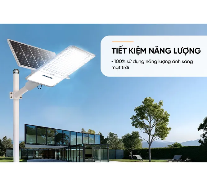 Đèn Đường Năng Lượng Mặt Trời Dùng Ngoài Trời, Sân Vườn Eco Sunhouse SHE-LECRTSE01.300W