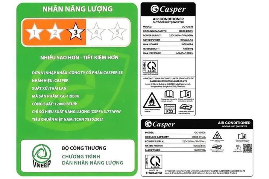 Máy Lạnh Casper Inverter 1.5 Hp GC-12IB36