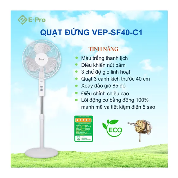 Quạt Đứng E-Pro VEP-SF40-C1 45W