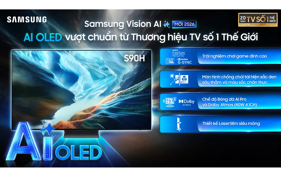 Smart Tivi Samsung OLED 4K Vision AI 83 Inch QA83S90HA