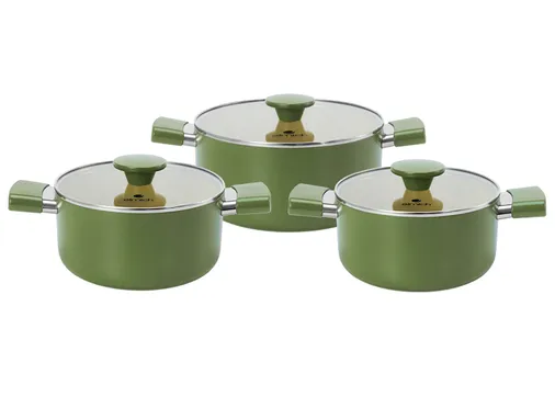 Bộ Nồi Chống Dính Ceramic Elmich Olive Classic EL5229OV03 Size 18, 20, 24cm