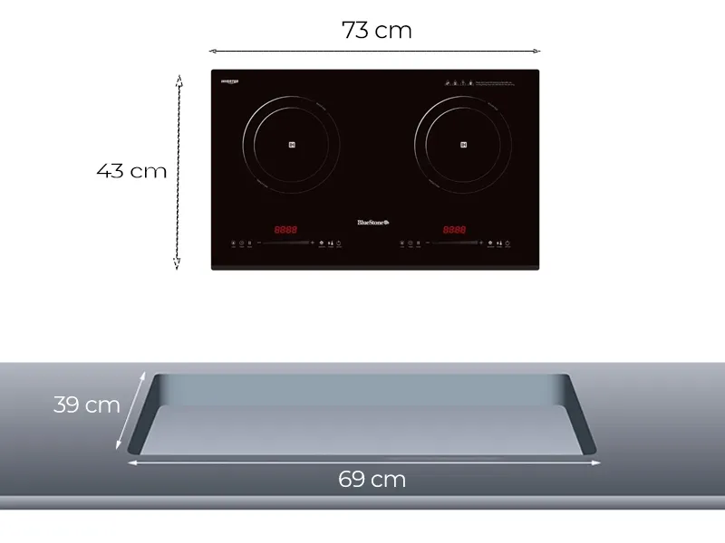 Bếp Từ Đôi BlueStone ICB-6825 5000W