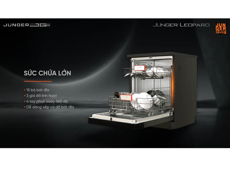 Máy Rửa Chén Junger Leopard-DWJ-163-MS - Xuất Xứ Thái Lan