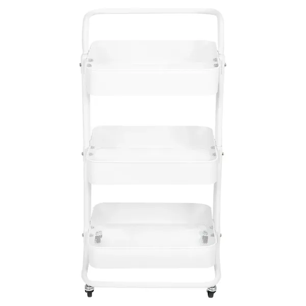 Kệ Xếp 3 Tầng Kim Loại Có Bánh Xe ECOSF3 Trắng