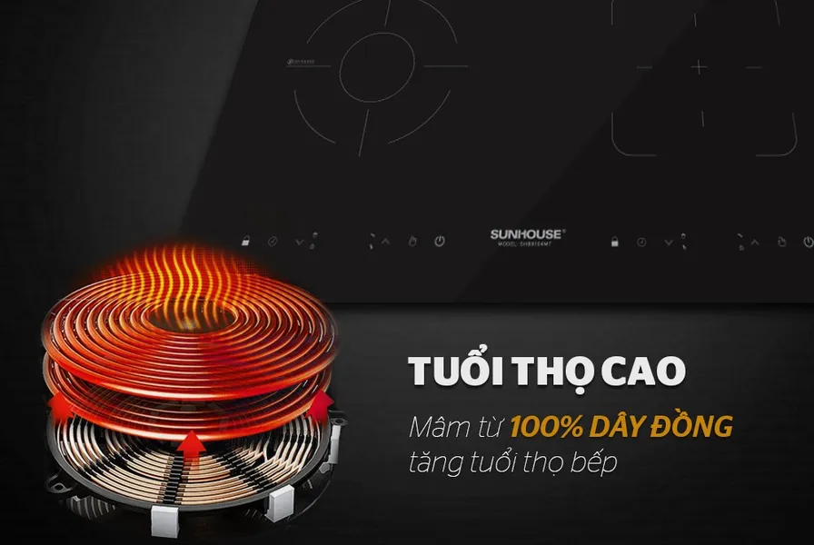 Bếp từ - hồng ngoại đôi Sunhouse SHB9104MT 4000W