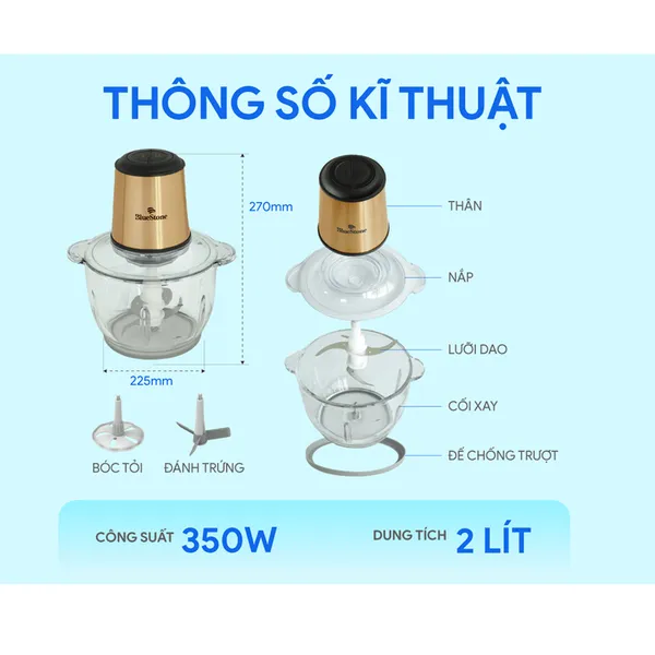 Máy Xay Thịt BlueStone CHB-5151 2 Lít