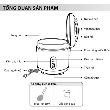 Nồi Cơm Nắp Gài Simplehome DRC-10020 1.8 Lít 2