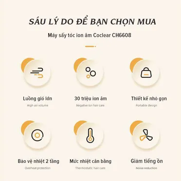 Máy Sấy Tóc Coclear CH6608 1800W 3