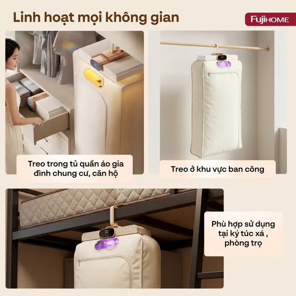 Máy Sấy Quần Áo Và Khử Trùng UV Gấp Gọn Fujihome FCD16