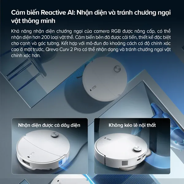 Robot Hút Bụi Roborock Curv 2 Pro Màu Trắng