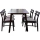 Bộ Bàn ăn Fiesta WM1781A-DT5 Nâu + 4 Ghế ăn Delvin WM1968-DC Xám