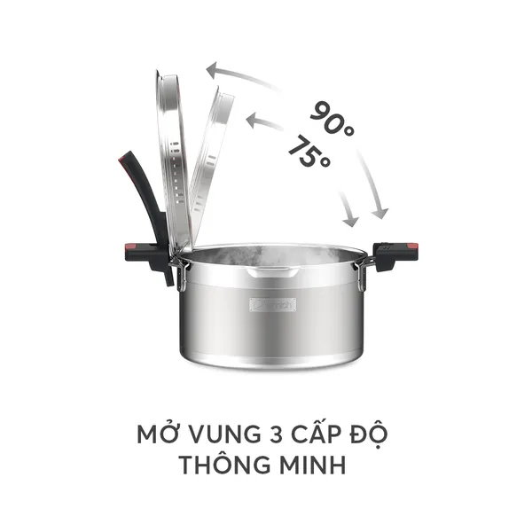 Bộ Nồi Inox Liền Khối Elmich Milano EL-8093 Size 16,18,22, Chảo 26cm