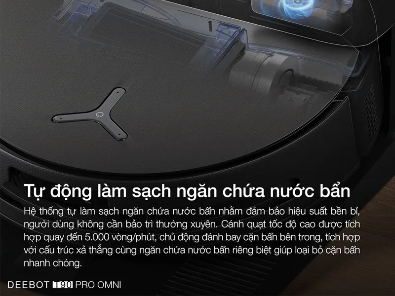 Robot Hút Bụi Thông Minh Ecovacs T90 PRO OMNI Màu Trắng