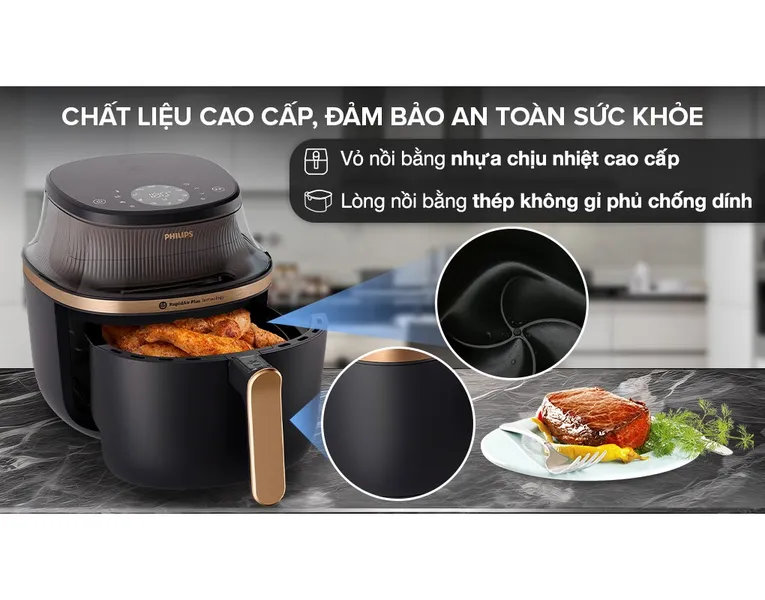 Nồi Chiên Không Dầu Philips NA332/00 6.2 Lít