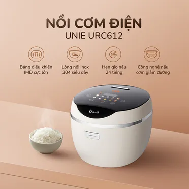 Nồi Cơm Điện Tử Unie URC612 1.2 Lít 1