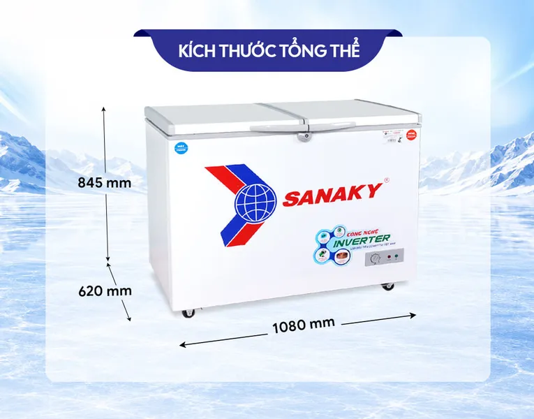 Tủ Đông Mát Sanaky Inverter 220 Lít VH-2899W3