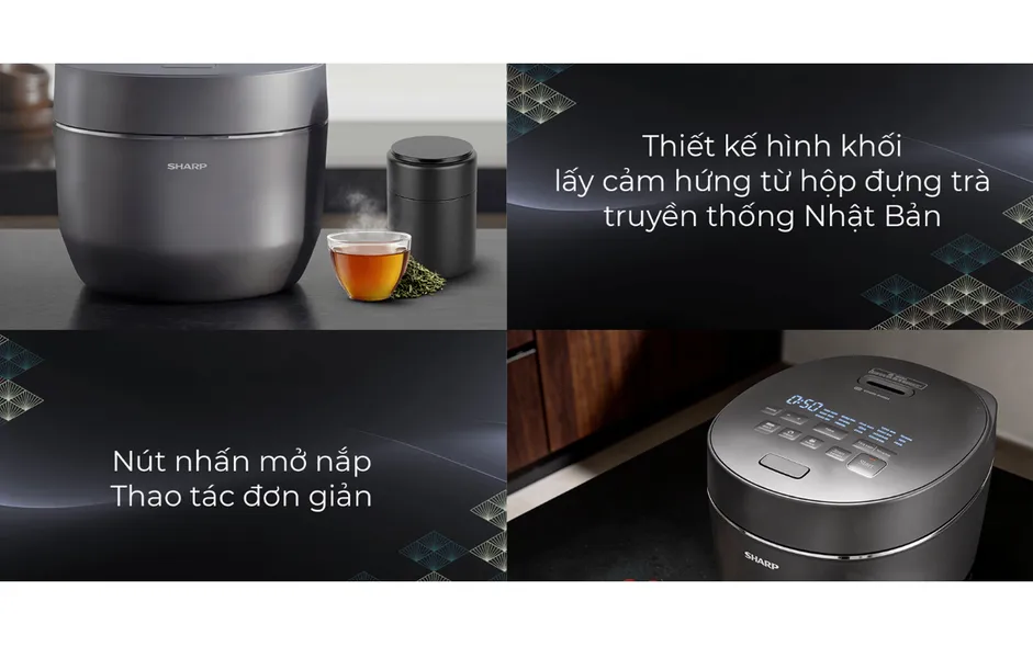 Nồi Cơm Điện Áp Suất Cao Tần Sharp KS-XW181V-S 1.8 Lít