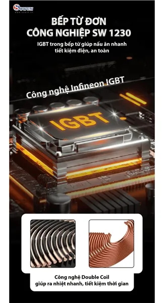 Bếp Từ Đơn Công Nghiệp Sowun SW 1230 3500W